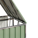 2 Bin Storage Shed – Heavy-duty Galvanized Steel Outdoor Bin Store With Lift-up Lids & Lockable Doors | Light Green