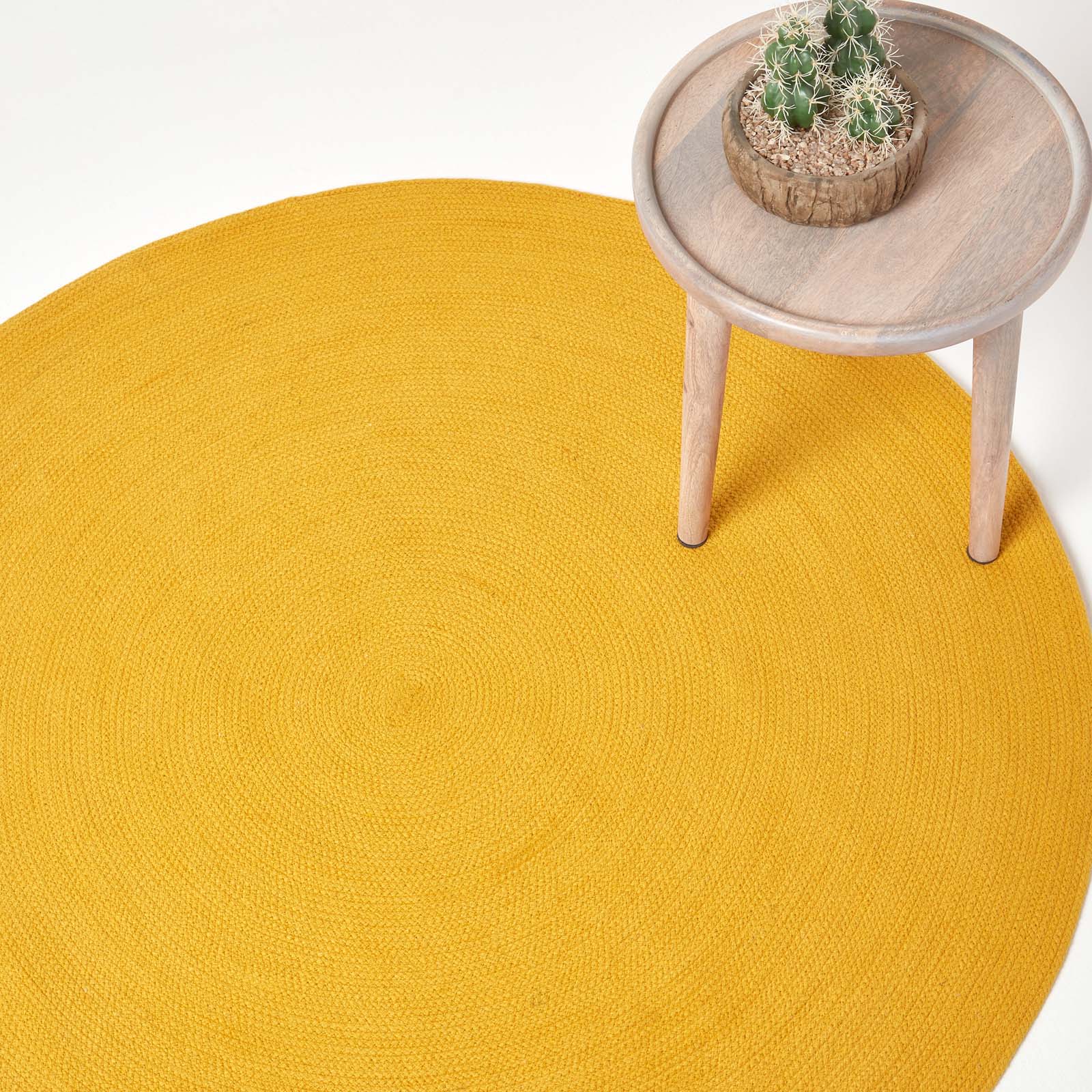 Handmade Woven Braided Oval Rug | 150cm | Mustard