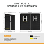 Breeins 8 X 4ft Garden Outdoor Tool Storage Shed With Pent Roof