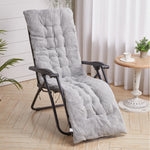 Thick Sherpa Fleece Lounger Cushion Soft Plush Recliner Chair Pad | Large | Grey