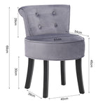 Modern Cozy Velvet Accent Slipper Bedroom Chair Small Single Dressing Table Vanity Makeup Chair