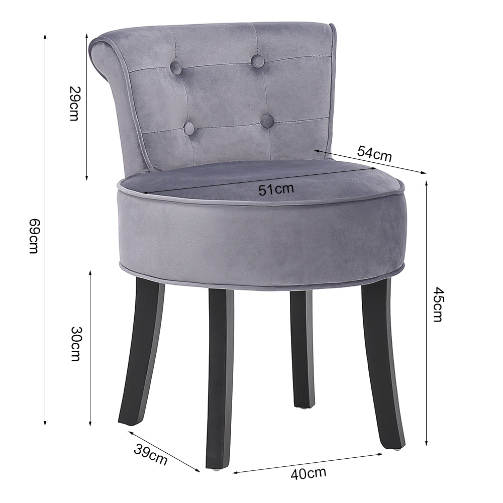 Modern Cozy Velvet Accent Slipper Bedroom Chair Small Single Dressing Table Vanity Makeup Chair