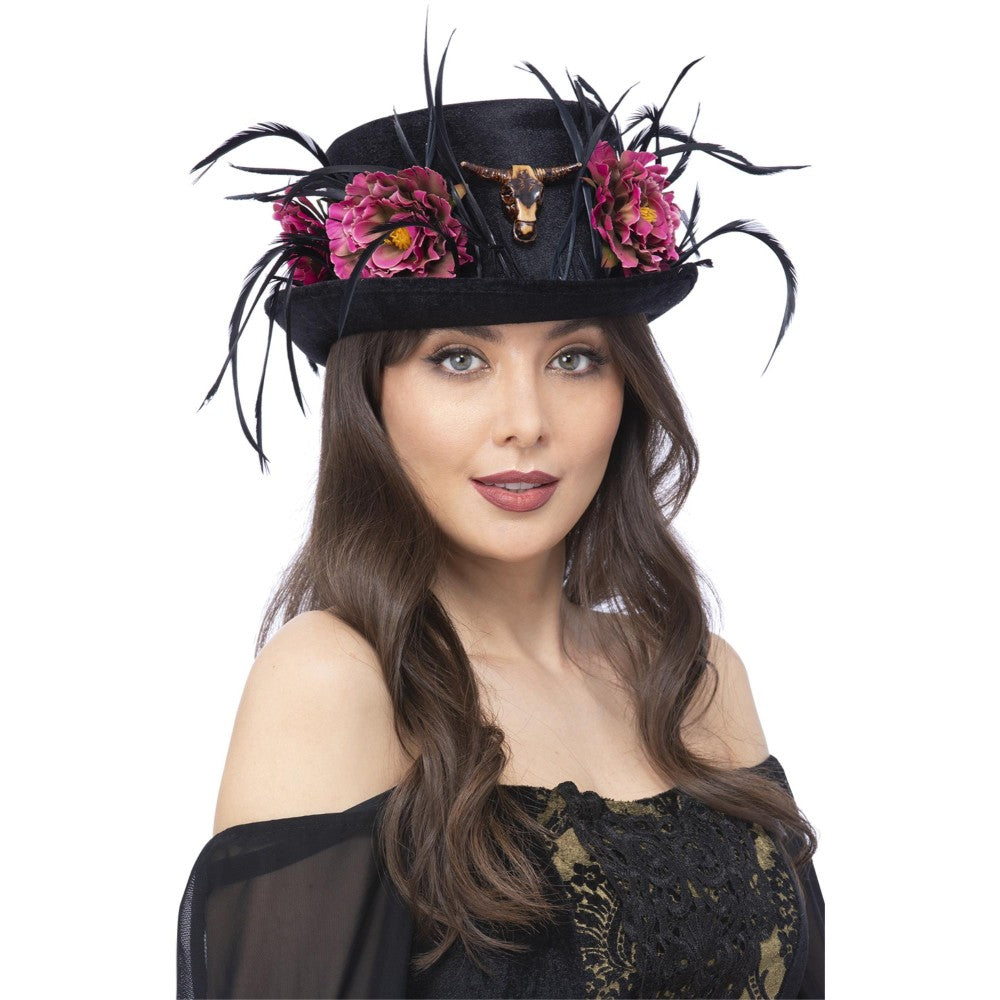 Floral Horn Top Hat