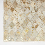 Geometric Leather Rug, 90 X 150 Cm | 150cm x 95cm | Grey