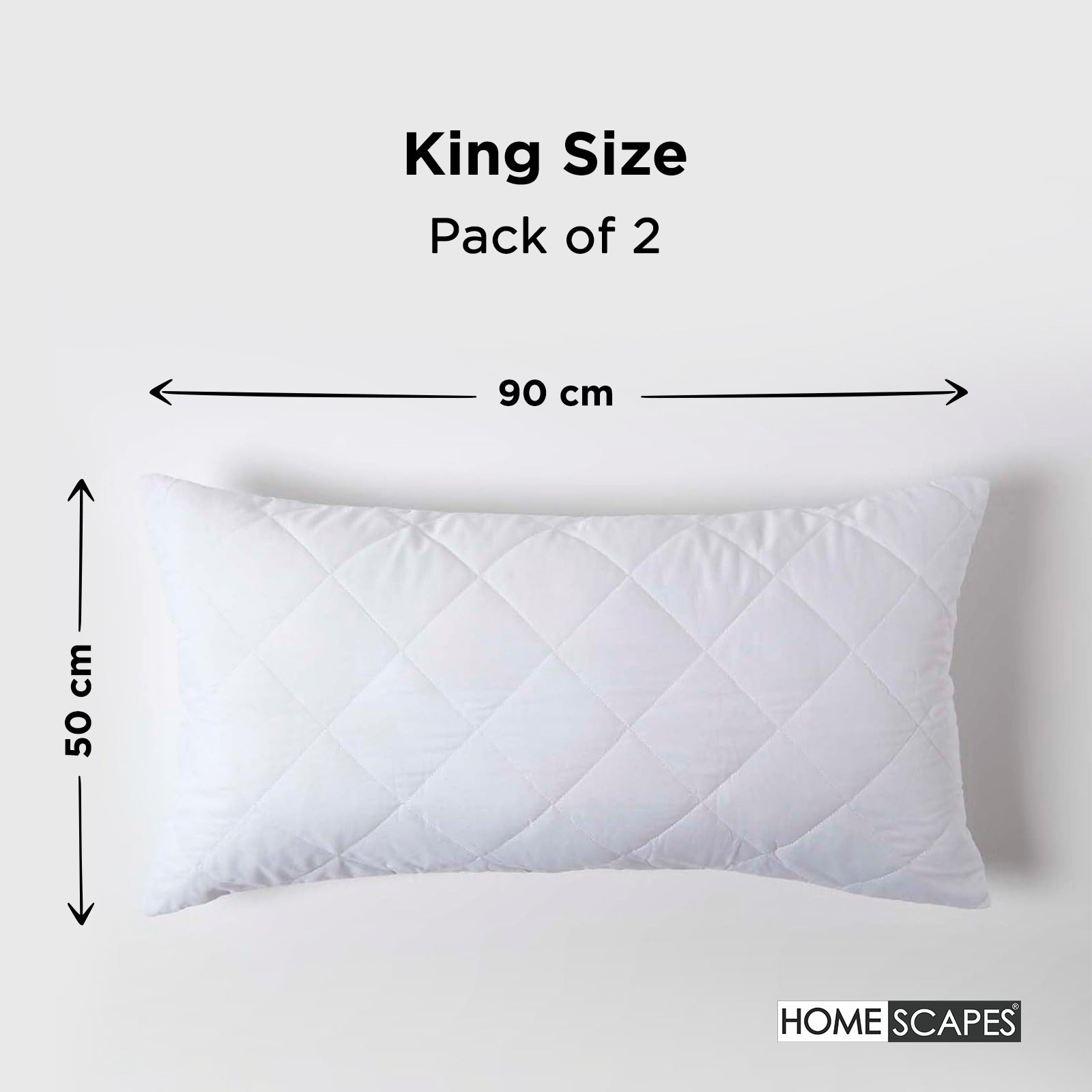Cotton Rich Quilted Pillow Protectors | King | White