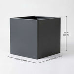 Nicoman Metal Cube Planter, Galvanised Steel Plant Pot