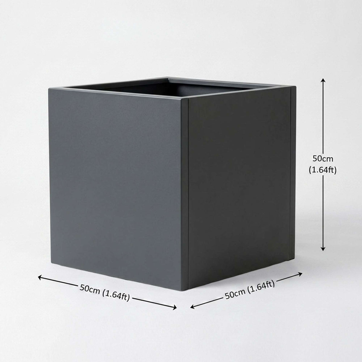 Nicoman Metal Cube Planter, Galvanised Steel Plant Pot