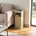 Slim Bedside Table Set Of 2 With Charging Station | Oak