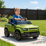 Land Rover Defender Licensed 12v Kids Ride On Car W/ Remote | Green