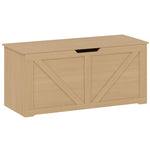 Storage Trunk For Living Room, With Safety Hinges, 100cm | Natural