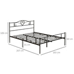 King Metal Bed Frame W/ Headboard And Footboard