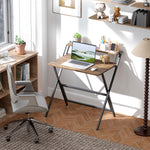 81.5 Cm Folding Computer Desk For Small Spaces Bedroom | Brown