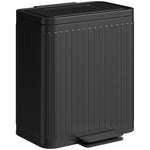 2 X 20l Double Rubbish Bin, Pedal Bin With Rubbish Bags | Black