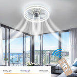 Modern Minimalist White 19.7 Inch Ceiling Fan Light 5 Blades, Dual 24w Led With 3-color Dimming, 6-speed, Reversible, App Control & Sleep Timer
