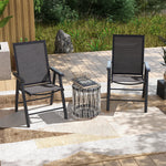 2 Pcs Folding Metal Frame Chairs With Breathable Mesh Seat