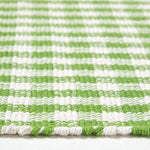 Cotton Gingham Check Rug Hand Woven | 120cm x 80cm | Green