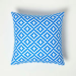 Blue Geometric Outdoor Cushion 45 X 45 Cm, Set Of 2 | 45cm x 45cm | Blue & White