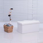 Pu Leather Storage Bench, Tufted Footrest | Cream