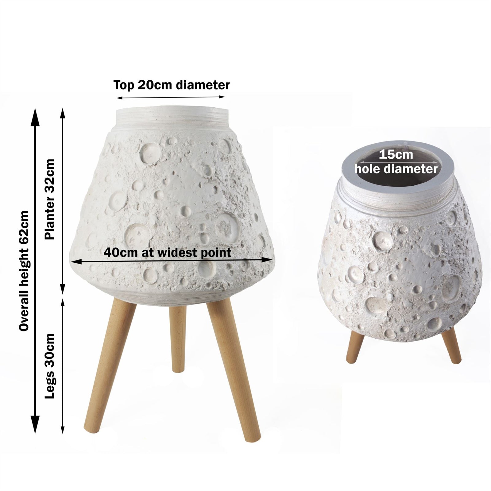 Moon White Planter With Stand