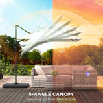 2.4 X 2.4 M Cantilever Parasol W/ Umbrella Weights | Cream