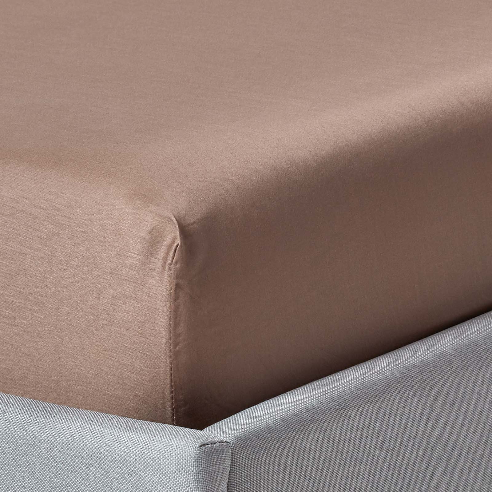 Organic Cotton Fitted Sheet 400 Tc | King | Brown
