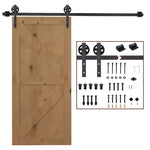 6ft/1830mm Carbon Steel Sliding Barn Wood Door Hardware Closet Track Set