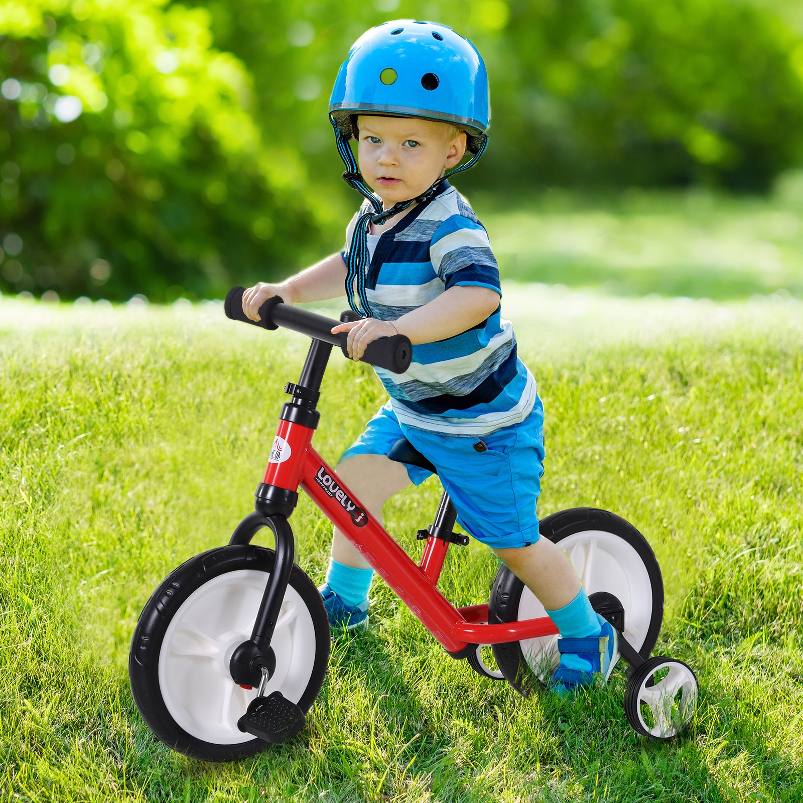 11" Kids Balance Bike W/removable Stabilizers | Red