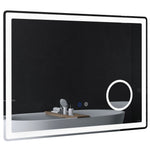 Led Lighted Bathroom Mirror With 3x Magnifying Mirror