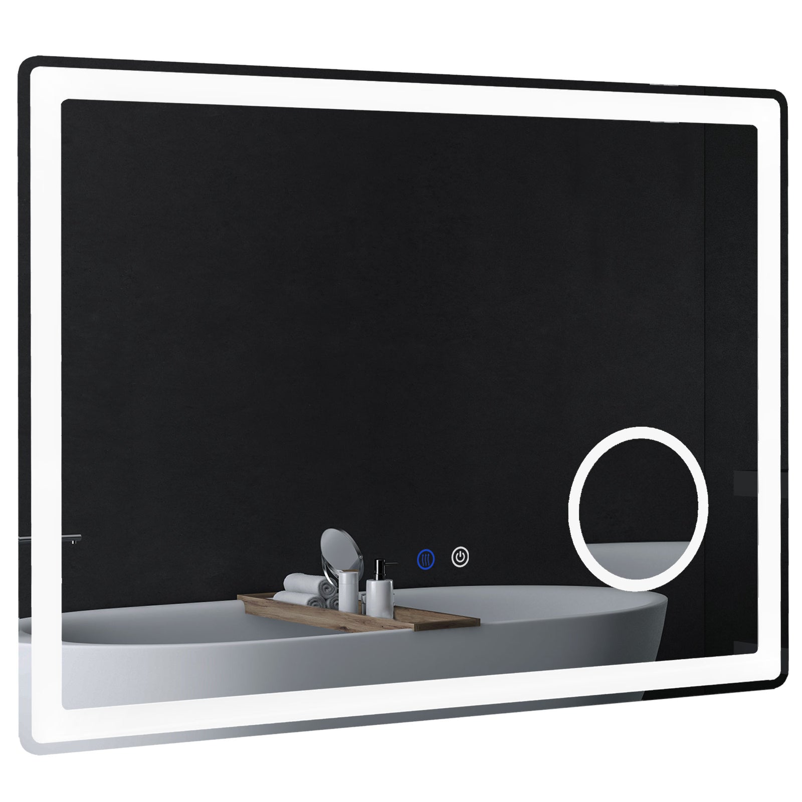 Led Lighted Bathroom Mirror With 3x Magnifying Mirror