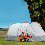 6-8 Person Tunnel Tent, Two-room Camping Tent With Carry Bag | Gray