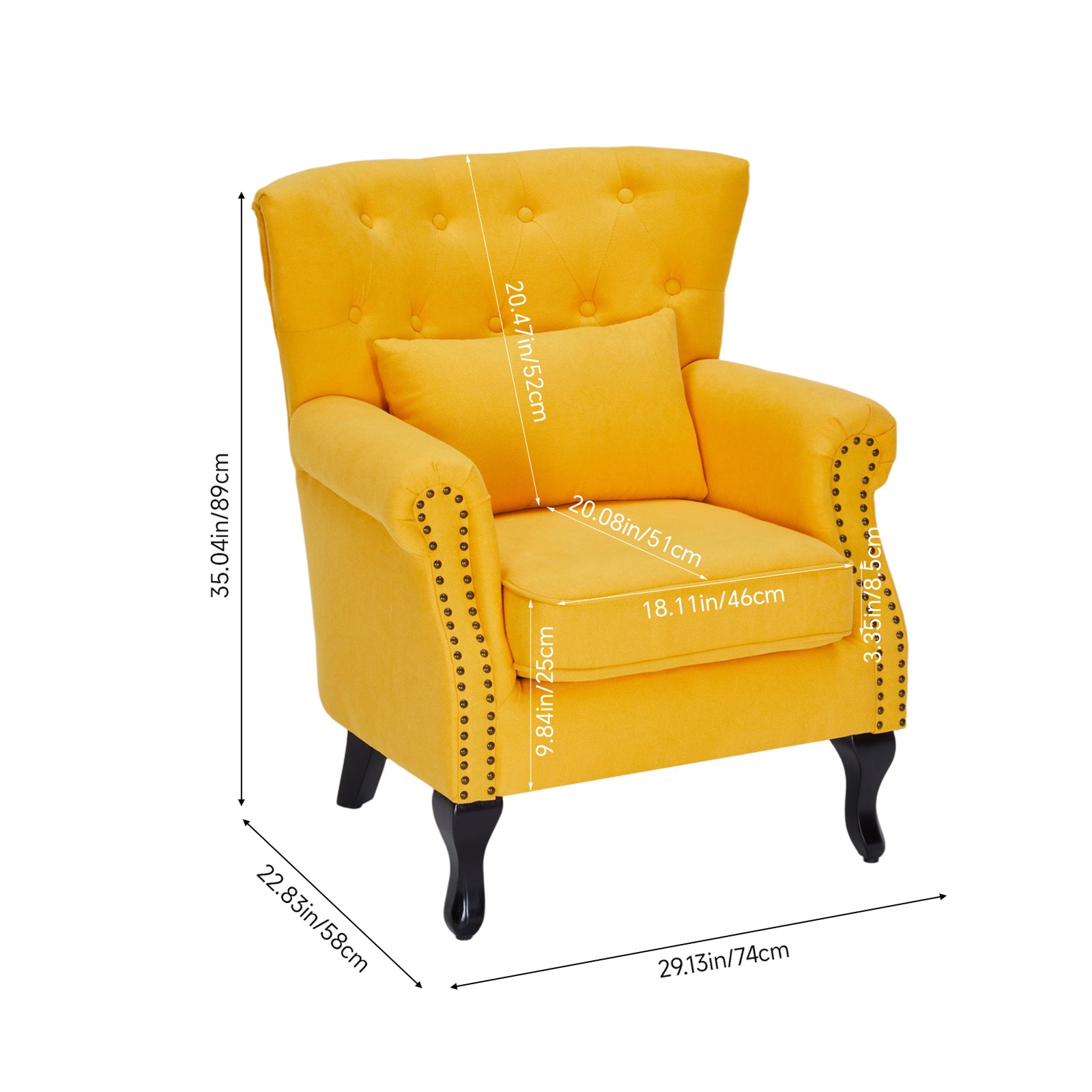 Breeins Vintage Armchair With Lumbar Pillow
