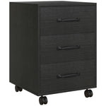 Mobile File Cabinet With 3 Drawers Under Desk | One Size | Black
