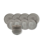 Nordic Stoneware Dinner Set | 12 Piece | Grey