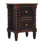 Solid Wood Spindle Winewood Nightstand
