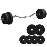 25kg Adjustable Barbell Weights Set | Black