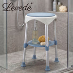 Shower Chair Swivel 6-level Adjustable Height Shower Bath Stool Seat | Blue