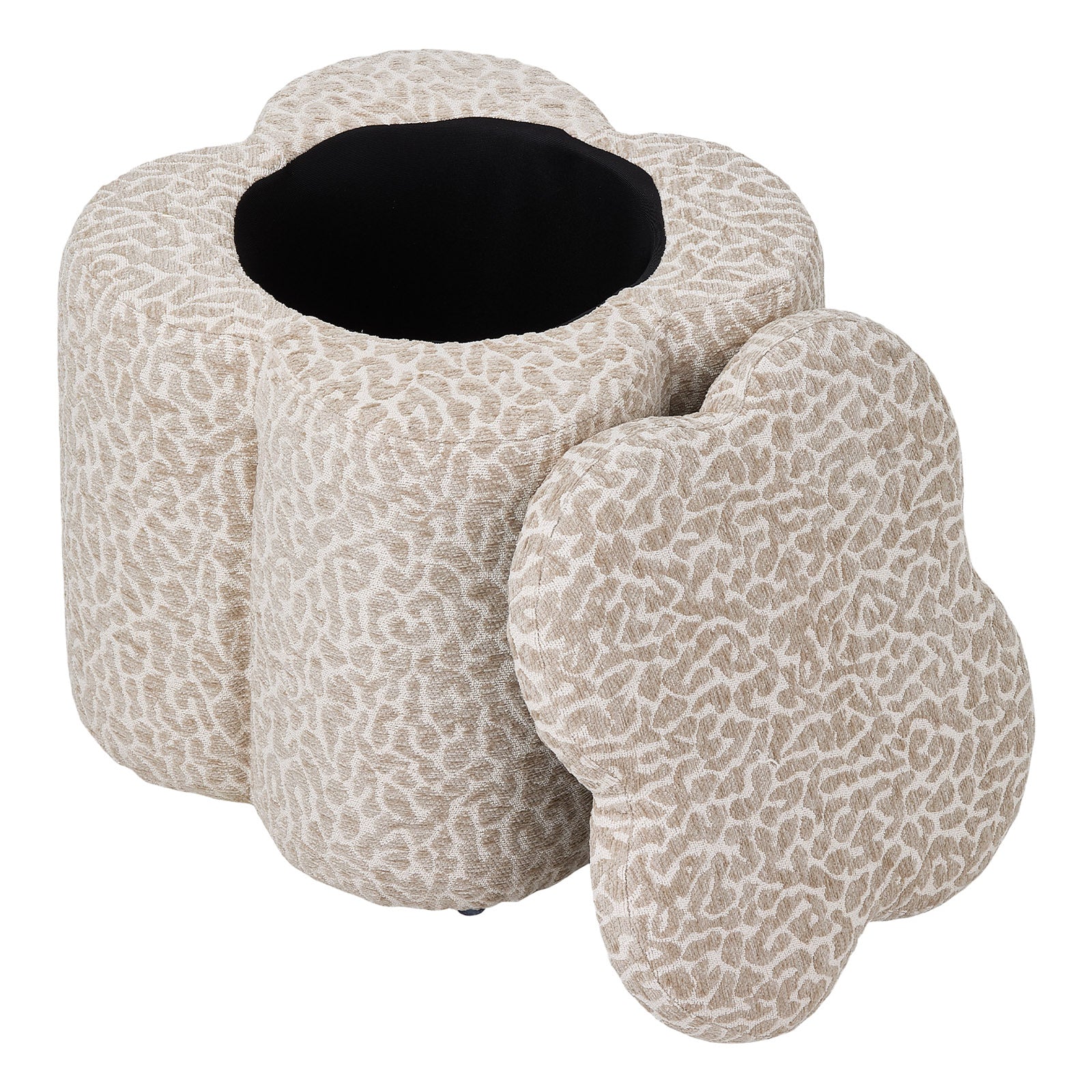 Breeins Chenille Upholstered Storage Ottoman Footstool