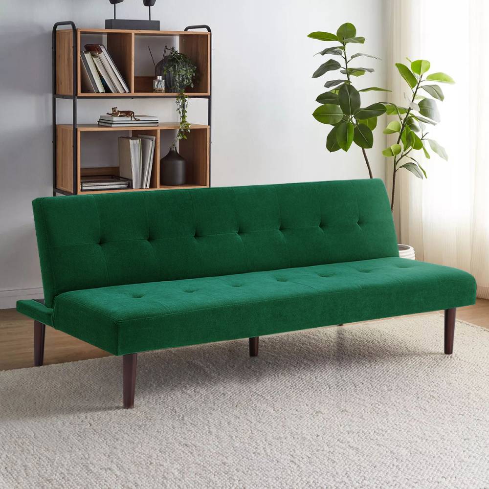Contemporary Convertible Sofa Bed | Dark Green
