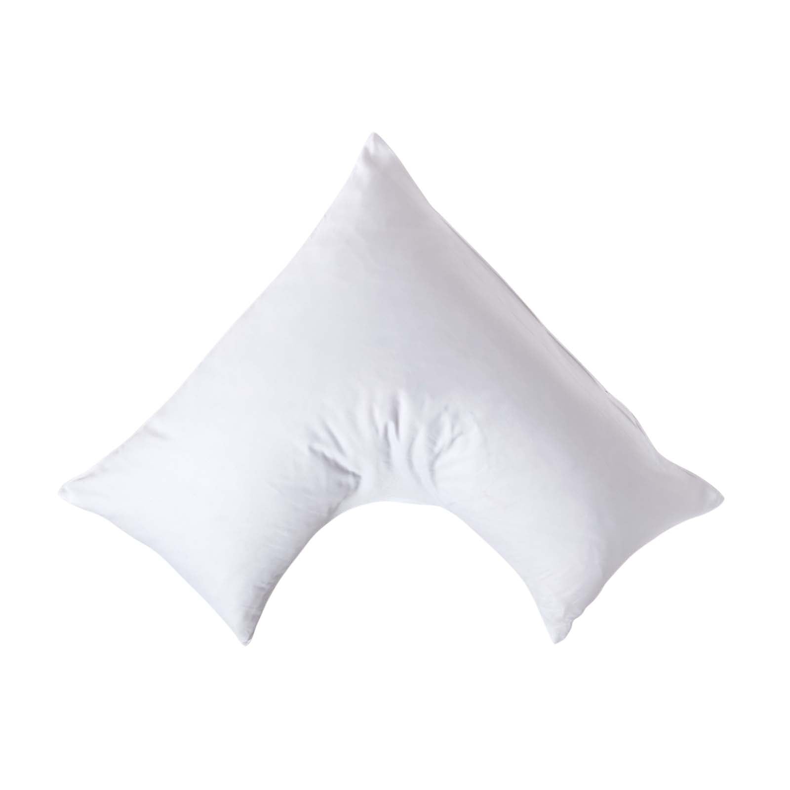 V Shaped Pillowcase Organic Cotton 400 Tc | V Shape | White