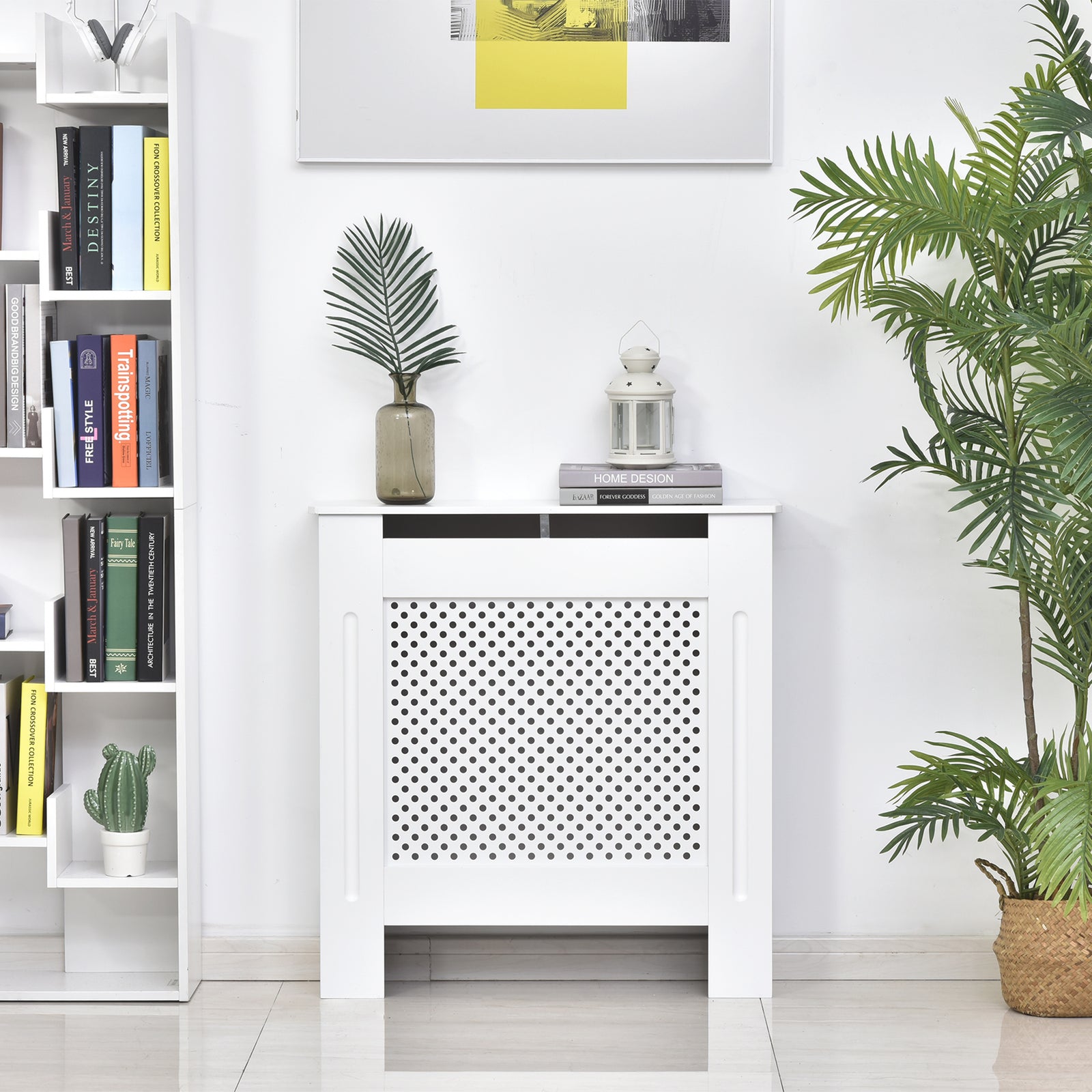 Radiator Cover Heating Cabinet Solid Mdf White | Small | White