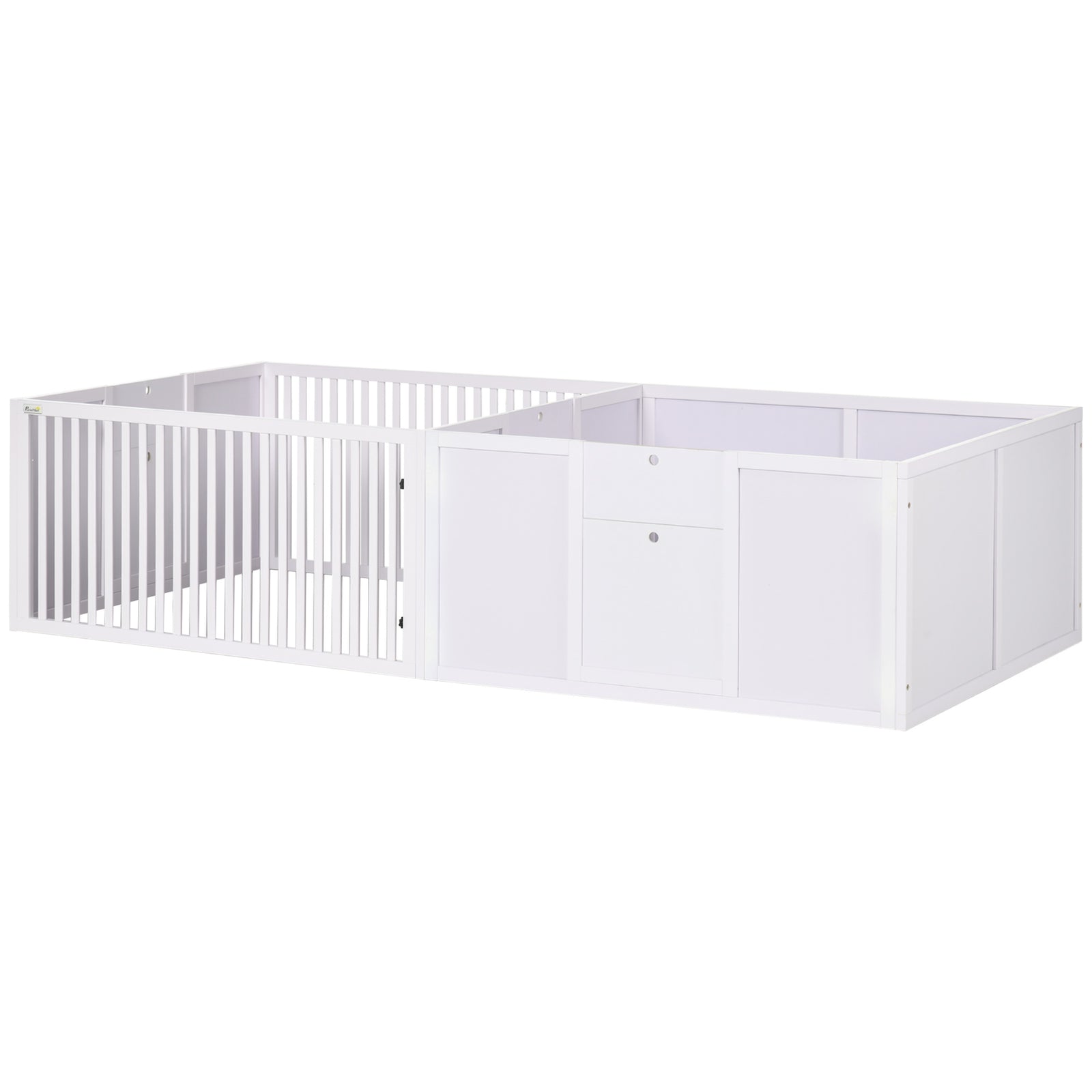 Wooden Dog Pen Pet Playpen 7 Panels Puppy Pen For Indoors - White
