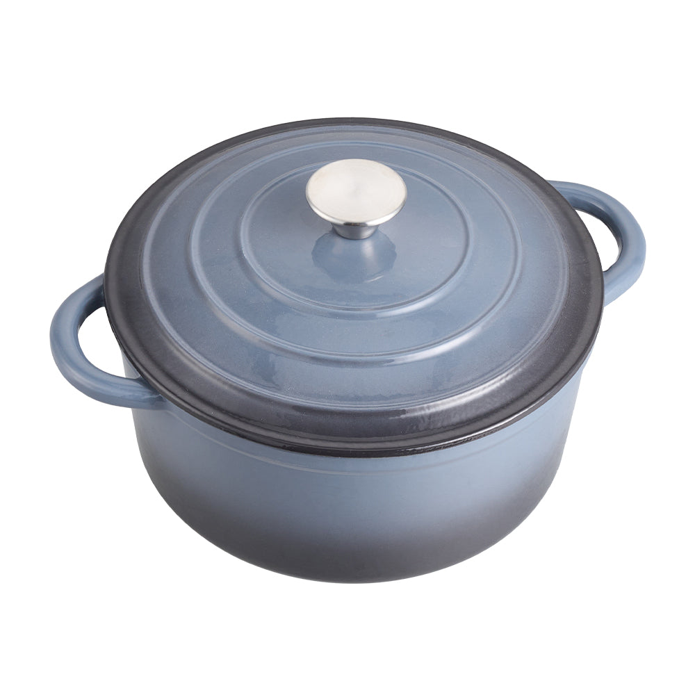 Enameled Cast Iron Dutch Oven With Lid, Heavy-duty Round Casserole Pot, Oven Safe Up To 500°f | 5l | Grey