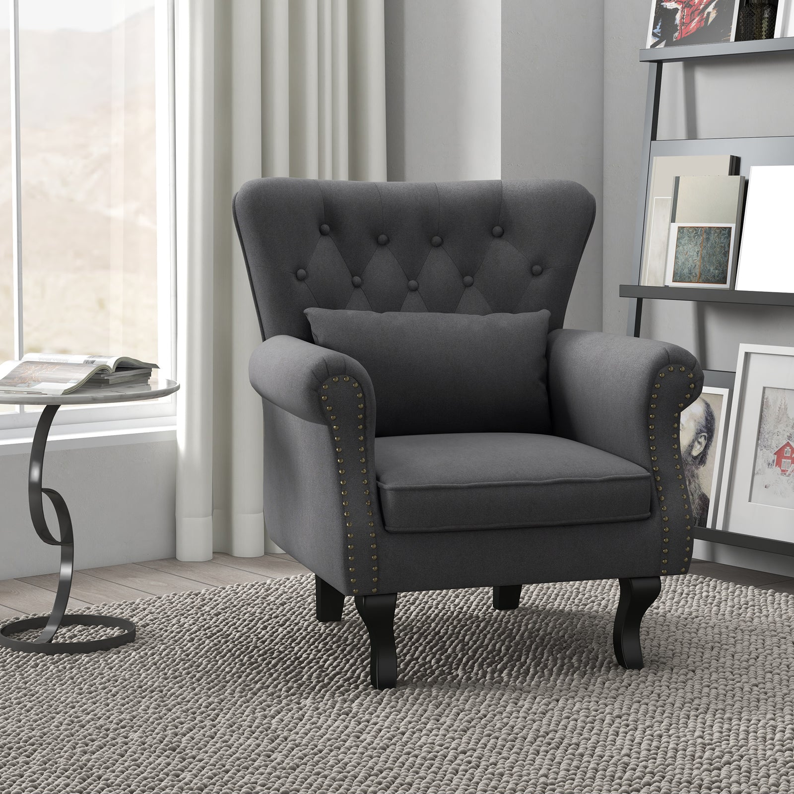 Wingback Armchair Chesterfield Style Accent Chair