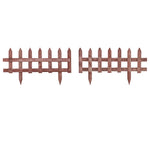 12 Wooden Garden Borders Fixed Picket Fence, Brown