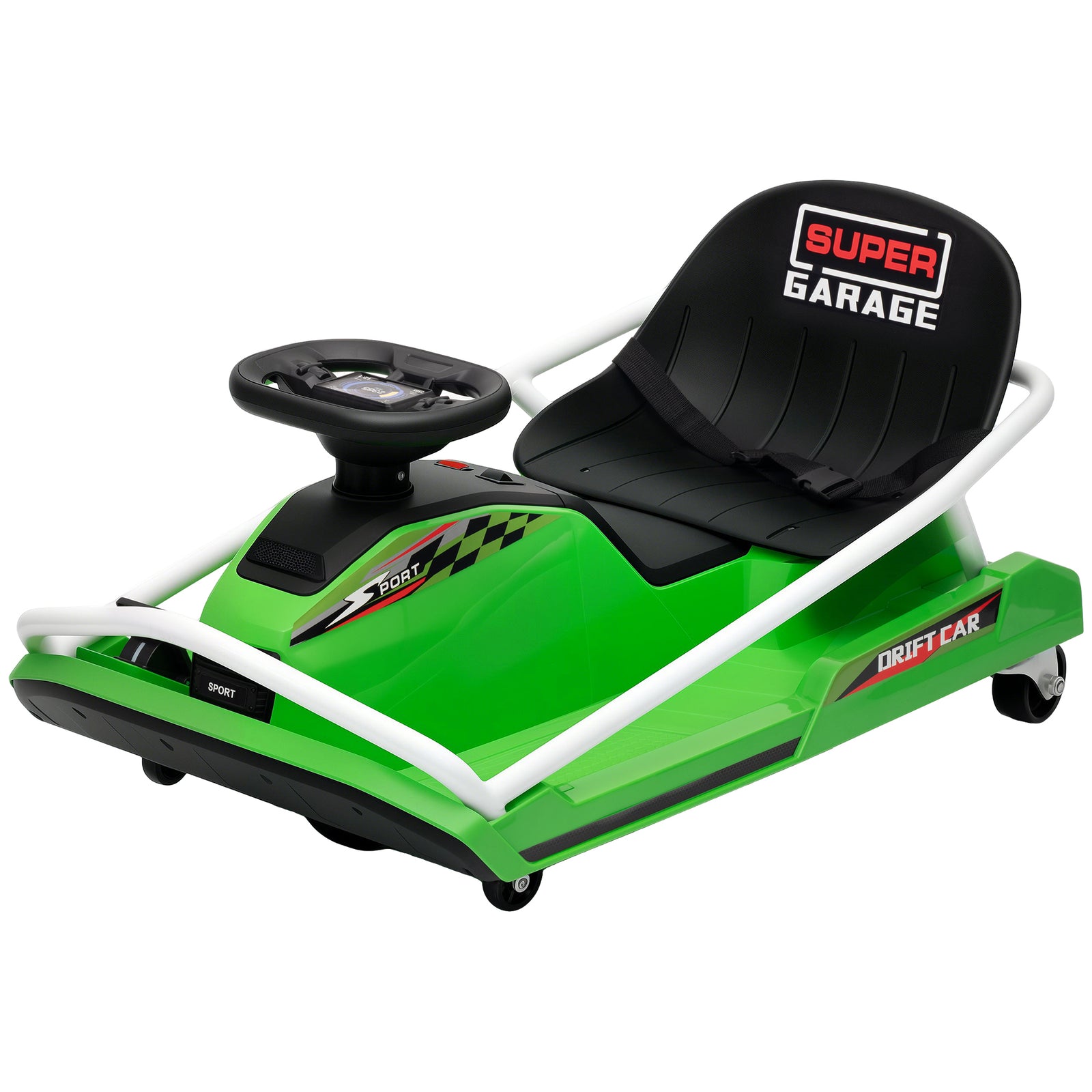 24v Electric Go Kart For Kids With Drift Mode, Soft Start | Green