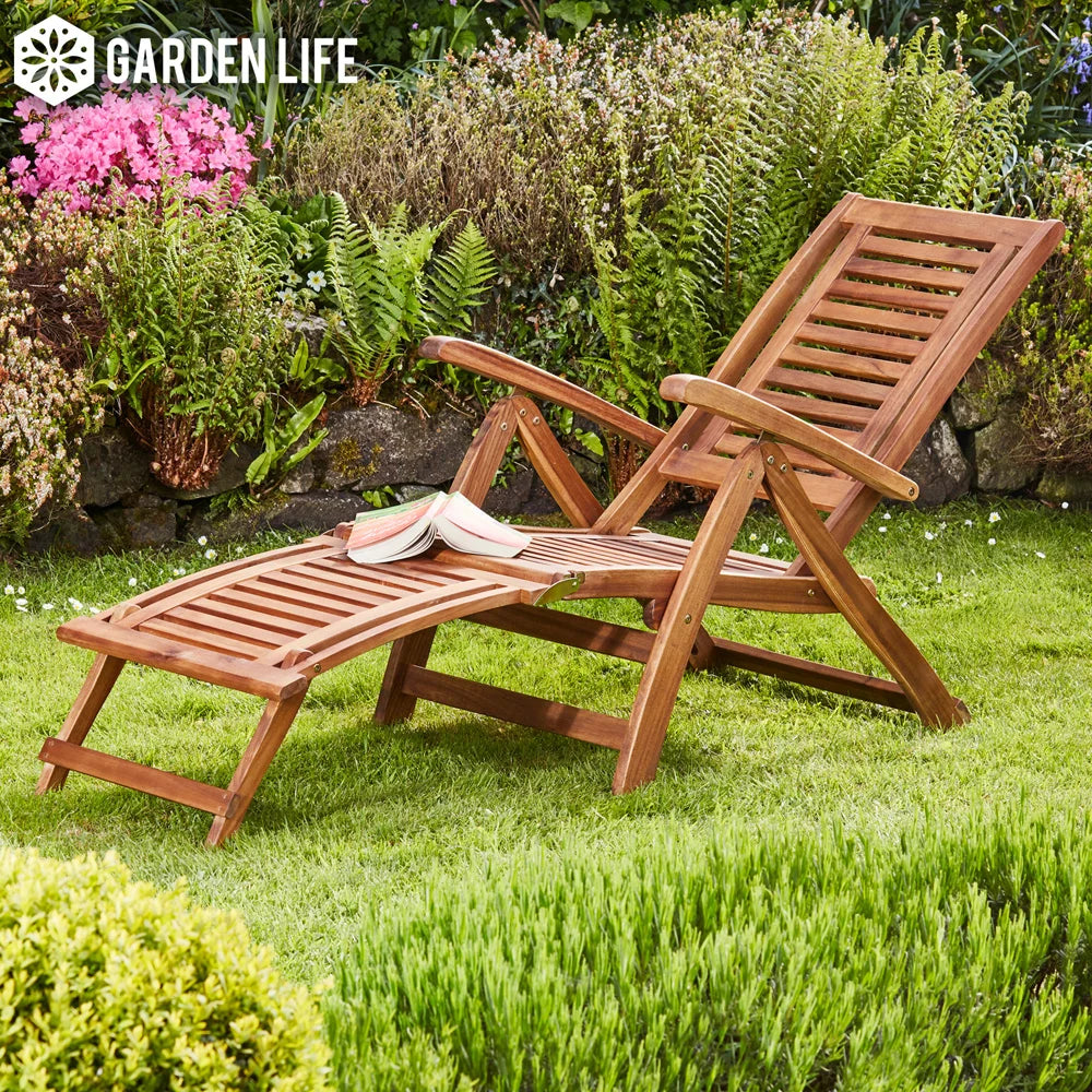 Acacia Steamer Deck Chair | Set of 1