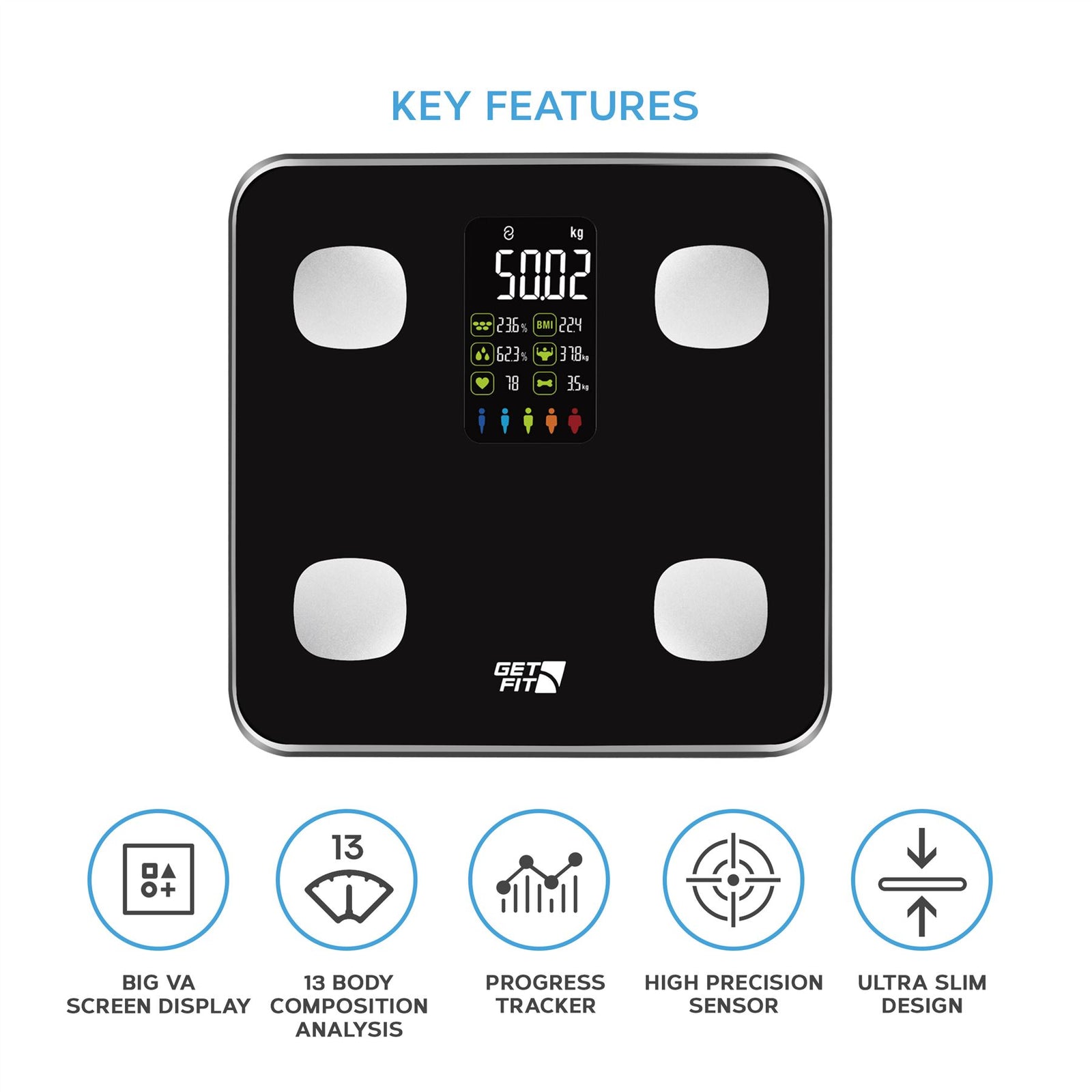 Smart Body Fat Bathroom Scale Monitor 15 Compositions Free App