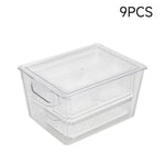 Stackable Clear Fridge Organisers Storage Boxes | Set-of-9