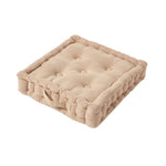 Rajput Ribbed Cotton Floor Cushion | 40cm x 40cm | Beige