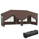 3 X 6 M Pop Up Gazebo With Sides And Windows | Brown